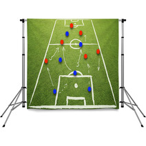 Soccer Game Strategy Plan Concept On Sketch Football Field Soccer Strategy Plan Team On Sunny Green Grass Background Backdrops 103055907