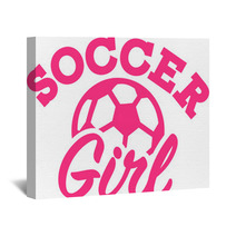 Soccer Girl With Ball Wall Art 131235204