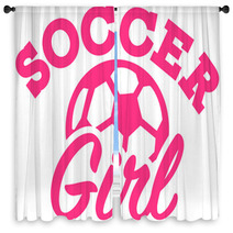 Soccer Girl With Ball Window Curtains 131235204