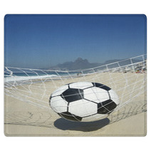 Soccer Goal Ball In Football Net Rio De Janeiro Brazil Beach Rugs 65709846