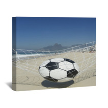 Soccer Goal Ball In Football Net Rio De Janeiro Brazil Beach Wall Art 65709846