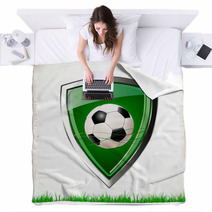Soccer Green Shield Blankets 56046829