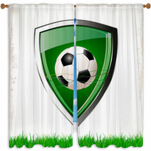 Soccer Green Shield Window Curtains 56046829