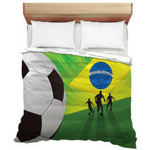 Soccer Player On Green Background Bedding 65834452