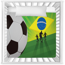 Soccer Player On Green Background Nursery Decor 65834452