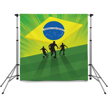 Soccer Player On Green Light Background Backdrops 65834448