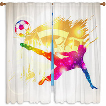Soccer Player Window Curtains 61063327