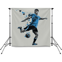 Soccer Player With A Graphic Trail Backdrops 132754246