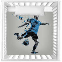 Soccer Player With A Graphic Trail Nursery Decor 132754246