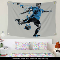 Soccer Player With A Graphic Trail Wall Art 132754246