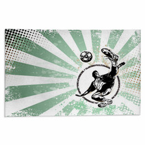 Soccer Retro Poster Background Rugs 48820121