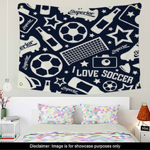 Soccer Seamless Pattern Wall Art 78299731
