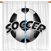 Soccer Sport Window Curtains 80874848