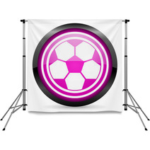 Soccer Violet Glossy Icon On White Background Backdrops 47835162