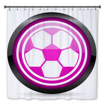 Soccer Violet Glossy Icon On White Background Bath Decor 47835162