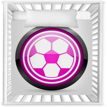 Soccer Violet Glossy Icon On White Background Nursery Decor 47835162