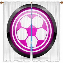 Soccer Violet Glossy Icon On White Background Window Curtains 47835162