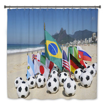 Soccer World Cup 2014 Brazil International Team Flags Rio Bath Decor 59122822