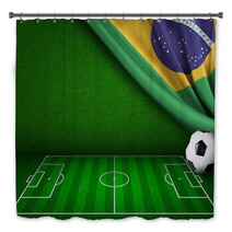 Soccer World Cup In Brazil Concept Background Bath Decor 65612232