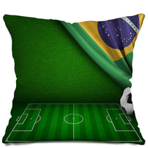 Soccer World Cup In Brazil Concept Background Pillows 65612232