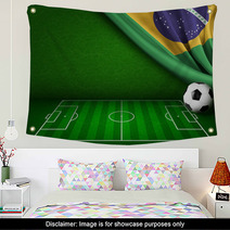 Soccer World Cup In Brazil Concept Background Wall Art 65612232