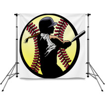 Softball Batter Closeup Backdrops 89082635