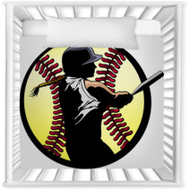 Softball Batter Closeup Nursery Decor 89082635