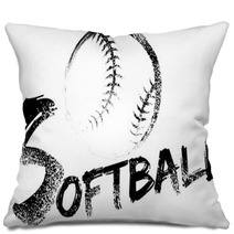 Softball Grunge Streak Pillows 89033264