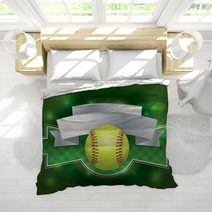 Softball Label And Banner Illustration Bedding 67224156