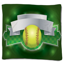 Softball Label And Banner Illustration Blankets 67224156