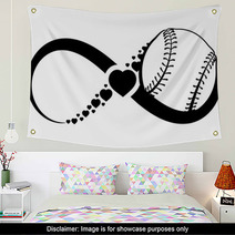 Softball Or Baseball Love Infinity Wall Art 205922351
