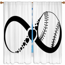 Softball Or Baseball Love Infinity Window Curtains 205922351