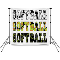 Softball Text With Softballs Is An Illustration Of A Softball Design With The Word Softball And Balls Embedded In The Text Backdrops 89139519