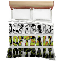 Softball Text With Softballs Is An Illustration Of A Softball Design With The Word Softball And Balls Embedded In The Text Bedding 89139519