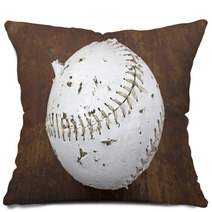 Softball That Has Been Chewed On By Dog Pillows 53041326
