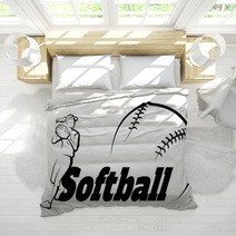 Softball Throw With Text Banner Bedding 208007425