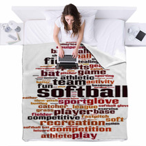 Softball Word Cloud Concept Vector Illustration Blankets 103109965