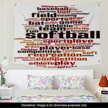 Softball Word Cloud Concept Vector Illustration Wall Art 103109965
