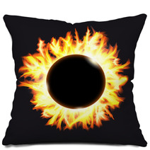 Solar Eclipse Frame Of Solar Protuberances On A Dark Background Pillows 42155216