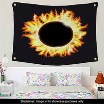 Solar Eclipse Frame Of Solar Protuberances On A Dark Background Wall Art 42155216
