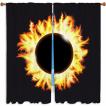 Solar Eclipse Frame Of Solar Protuberances On A Dark Background Window Curtains 42155216