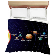 Solar System Colorful Vector Background Bedding 58674275