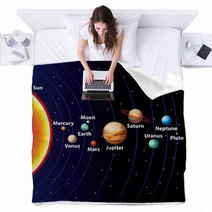 Solar System Colorful Vector Background Blankets 58674275