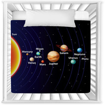 Solar System Colorful Vector Background Nursery Decor 58674275