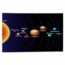 Solar System Colorful Vector Background Rugs 58674275