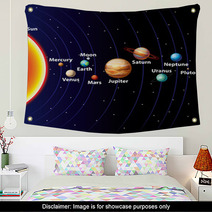 Solar System Colorful Vector Background Wall Art 58674275