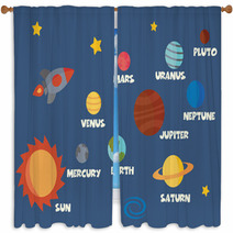 Solar System Concept Window Curtains 61562682