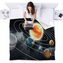 Solar System Illustration Blankets 67617292