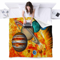 Solar System: The Comparative Size Of The Planets And Sun. Blankets 40799295