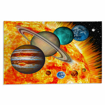 Solar System: The Comparative Size Of The Planets And Sun. Rugs 40799295